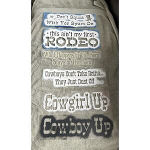 6 Reusable Mylar Stencils For Painting Cowboy Western Cowgirl Funny Signs Decor